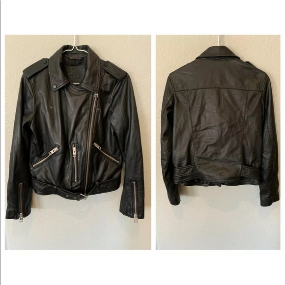 ALLSAINTS  Leather Biker Jacket (US/6) - Picture 2 of 6